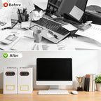 Collapsible File Organizer Box with Handle,12.20x5.11x9.84Inches, Filing Organizer for Home or Office, Small Portable File Box (2 Packs, White-Yellow)