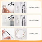 Bilillo 3-Piece Stainless Steel Wall Plate Hangers, 4/6/8 Inch Invisible Decorative Wire Plate Holders with 3 Pieces Wall Hooks for 4 to 10 Inch (Black)
