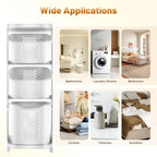 3-Tier Laundry Hamper Sorter, Laundry Storage Organizer with Wheels Removable Rolling Laundry Baskets, Bathroom Cart for Kitchens Bathrooms Bedrooms Classrooms Laundry Rooms
