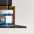 4x4 FT Overhead Garage Storage Rack for Ceilings, Heavy-Duty Metal Adjustable Ceiling Storage Racks with Safety Lock, 270LBS Mounted Rack, All-Steel Garage Organizer (4x4 FT)