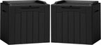 Flamaker 2 Pack Deck Box 31 Gallon Waterproof Resin Storage Box with Lid Indoor Outdoor Delivery Box Storage Bin for Patio Cushions (Black)