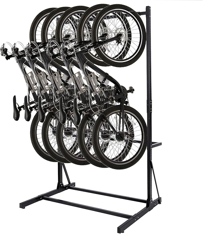 Bicycle Storage Rack for Garage, Freestanding Bike Storage Rack Max 5 Bikes, Heavy-Duty Solid Steel Bike Racks for Garage for Home and Garage Organizer