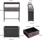 Laundry Hamper with Shelf, 2 Tier Rolling Laundry Hamper 3 section, Laundry Sorter Basket with Wheels, Pull-Out Removable Large Bags, Metal Frames, Wood Drawers for Bathroom, 120L, Rustic Brown