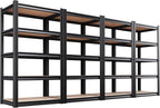 Set of 4 71" H Garage Shelving-5 Tier Storage Shelves,Adjustable Heavy Duty Metal Shelving Unit and Storage Large Rack,Utility Steel Shelf for Warehouse Industrial Pantry Basement 71"x32"x14"