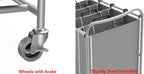 Simple Houseware 4-Bag Heavy Duty Laundry Sorter Rolling Cart, Silver
