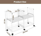 FOLLOWIN Rolling Laundry Cart with Wheels,76L Laundry Hamper Sorter Trolley with Extra Shelf,2 Removeable Collapsible Wire Storage Basket