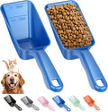 2-Pack Dog Food Scoop 1 Cup, Plastic Pet Food Measuring Scoop With Measuring Lines (1/2 & 1 Cup Markings) for Dogs, Cats, Fish, Bird（Blue)