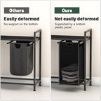 Laundry Hamper, Laundry Sorter with 3 Pull-Out Removable Oxford Fabric Bags Cloth Laundry Basket 3 x 10 Gallons (Charcoal Black)