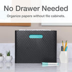 Pendaflex Mobile File Box with Handles, Easy Set Up, Collapse Down and Store Away, 13"W x 10"H x 6.5"D, Holds Letter Size Files, Black (126118)