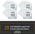 Dr. Killigan's Premium Double Potent Clothing Moth Traps with Pheromones Prime - Trap with Lure for Clothes Closets & Carpet - Case Making & Web Spinning Moth Prevention (20 Pack, Black)
