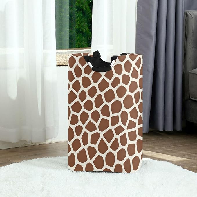 Giraffe Skin Laundry Basket for College Dorm,50L Collapsible Portable Laundry Hamper Storage Basket for Toys Clothes Organizer