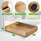 DRASTAR Stackable Paper Tray, Acacia Wooden Letter Tray, Paper Organizer for Desk, File Organizer Document Tray, Paper Holder for Office Desk Accessories