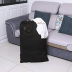 Heavy Duty Laundry Bag with Drawstring and Handle, Extra Large Travel Dirty Clothes Bag for Laundromat and Household, Durable Rip-Stop Laundry Hamper Liner, 28 x 40 Inch, Black