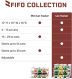 FIFO Countertop Mini Can Tracker Holds 30 Standard 10-24 Oz Can Sizes, White| Stackable & Adjustable Can Organizer for Pantry, USA Made, White