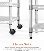 Simple Deluxe Heavy Duty 3-Shelf Shelving Unit, 24.02" D x 13.78"W x 21.97" H, 3 Tier, Chrome