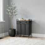 Laundry Sorter with 3 Section Pull Out Bags Rolling Laundry Basket Organizer with 2 Drawers Laundry Hamper with Shelves and Wheels for Laundry Room, Bathroom, Bedroom Organization