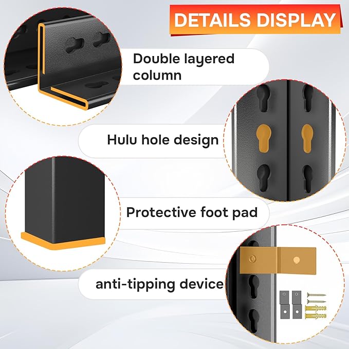 Metal Shelving 87" H x 48" W x 23.6" D, Deep Storage Heavy Duty Garage Shelves Series, Large Industrial Steel Racks for Garage, Basement & Factories, Multifunctional Utility Shelving Unit