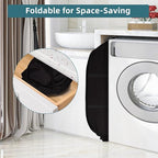 2 Pcs Collapsible Laundry Baskets, Tear Proof Pop Up Laundry Hamper with Dual Handles, Durable Foldable Laundry Basket, Easy to Carry Laundry Hamper for Home, Laundry Room, Bedroom, Dorm, Travel Black