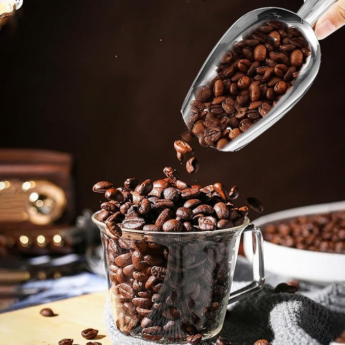 Metal Ice Scoop，Kitchen Ice Scooper for Ice Maker,Stainless Steel Small Ice Scooper for Freezer，Kitchen Gadgets Cookie Flour Pet Dog Food Scoop (black, 3oz)