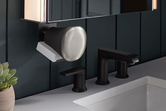 Kohler 81147-SLE-DA1 Maxstow Frameless Medicine Cabinet Mirror with Lights, LED Light, Mirror Door & Staggered Shelves, Rectangular Frame, 17 in. W x 40 in. H