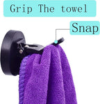 YYST Magnetic Towel Holder Towel Rack Towel Hook Hanger for Door, Refrigerator, Kitchen Stove, Oven, Dishwasher, Laundry Washing Machine- Kitten Proof (2, Black)