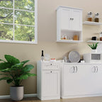 Single Tilt Out Trash Can Cabinet, Dog-Resistant, Fits 13.8"H Bins (Max 11.8"x11.8" Base), Easy Assembly, White for Kitchen & Laundry