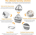 Compact Collapsible Laundry Basket, Small Size Pop-Up Hamper Perfect for Bedroom Side,Bathroom,Travel, Not for Large Families, Foldable with Handle, Measures 16 x 12.5 x 9.5 In, (Gray)