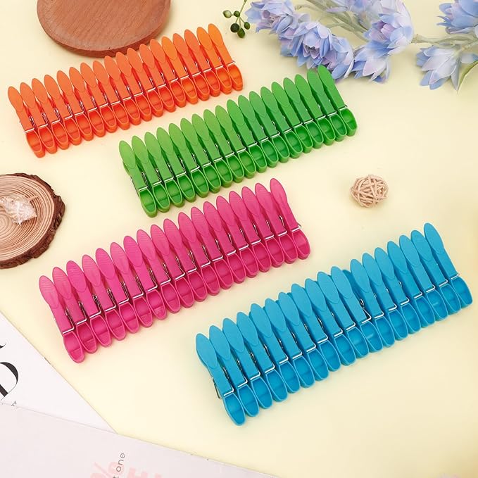 72Pcs Plastic Clothes Pins,Beach Towel Clips Small Heavy Duty,Laundry Clips for Drying Cloth,Clothesline Clips,Cloth Pins for Hanging