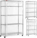 Large Clear PVC Wire Shelving Cover, 48" W x 24" D x 72" H, 3-Way Opening with Two-Way Zippers, Heavy-Duty Transparent Shelf Cover for Garage, Storage & Utility Areas