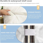 Wire Rack Covers,Heavy Duty 600D Dustproof Waterproof Storage Rack Covers for Metal Shelves,Storage Shelf Cover with Zipper for Wire Shlef,30''W x 14''D x 63''H,Beige with Clear Front