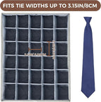 PINGMIC Gray Sock Organizer Divider 4 Pack with Lid - 30 Cell Foldable Closet Storage, Tie Organizer For Men Boxes for Socks, Ties, Belts