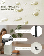 Travel Laundry Bag, Pump Free Vacuum Storage Bag Reusable Compression Dirty Clothes Travel Bag Waterproof Wet Dry Bags Large Capacity Space Saver Bags Camp Clothes Organizer (1 Pcs)(White, L)