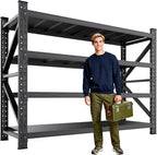 8000LBS Garage Shelving Heavy Duty, 4-Tier Metal Shelving Unit, Large Adjustable Garage Shelves, Easy Assembly Utility Storage Rack Shelf for Warehouse, Basement, Pantry, 71” H×70” W×24” D