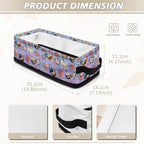 Bathroom Storage Basket Foldable Storage Bin with Handles for Easy Carrying, Rectangular Toilet Paper Organizer for Countertops Laundry Decor, Rooster Chicken Rose Blue Violet Gradient
