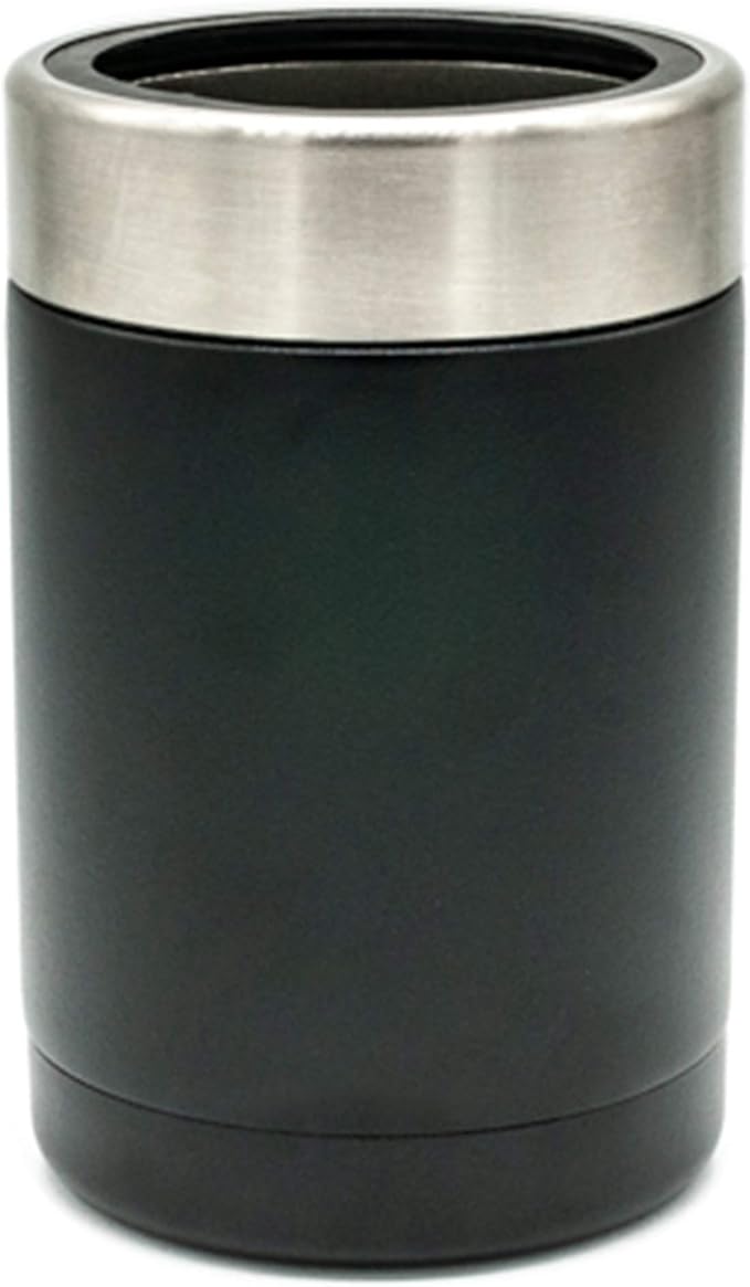 Tahoe Trails Stainless Steel 12oz Vacuum Insulated Can and Bottle Cooler | Double Wall Can Cooler For Cans and Bottles | Copper Plated Can Chiller and Metal Cooler| Black