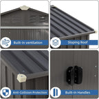 JY QAQA 5x3 FT Metal Outdoor Garden Storage Shed,Waterproof Metal Garden Sheds with Window and Lockable Double Door,Weather Resistant Steel Tool Storage House Shed forPatio,Lawn