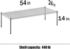 24" Deep x 54" Wide x 14" Height Wire Shelving Kit | 1-Tier | NSF Commercial Storage Rack Unit