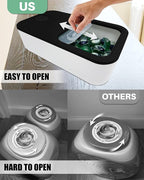 TidyFriend Laundry Pods Container with Slide Lid, 15" x 8.7" x 4.5", Airtight Storage Keeps Pods Fresh, Holds 9–10 lbs or 100–130 Pods, Laundry Detergent Container & Dishwasher Pod Holder (Black)