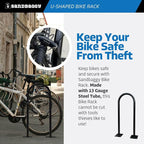 Sandbaggy In Ground Bike Rack | U Shaped, Commercial, Outdoor, 1 Loop, Steel | Black, 14.5" x 34" (2)