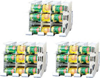 FIFO Can Tracker 3-Pack - 3-Tier Rotating Food Can Organizer for Pantry, Expandable Soda Can Storage for Kitchen, Holds 54 Cans of Food or Soda
