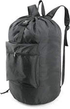 BeeGreen Laundry Bag Backpack w Adjustable Shoulder Straps College Dorm Essentials w Drawstring Closure for Travel Camp Heavy Duty Laundry Hamper Backpack Portable w Handle Xlarge Black