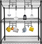 2 Pack Additional Wire Shelf for Wire Shelving Units Chrome Finish Shelving Weight Capacity 600-800 Lb, Heavy Steel Industrial for Warehouses, Closets, Kitchen (Black,14" W X 36" L)