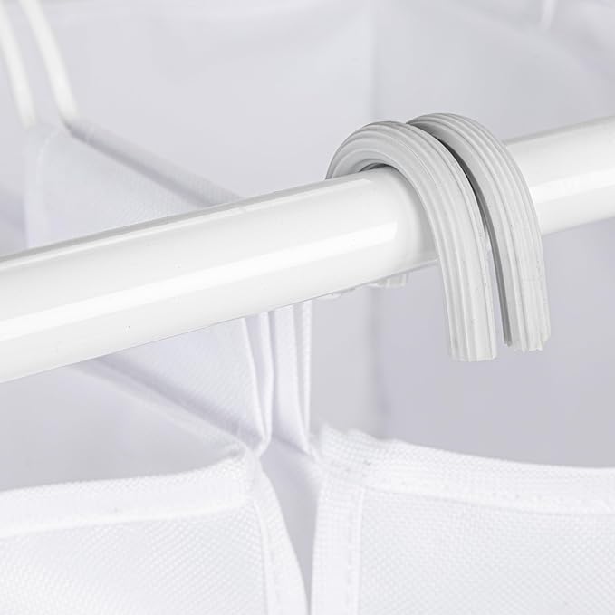 Household Essentials Rolling Triple Laundry Sorter, White