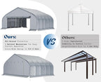 AMERLIFE 22.5 x 20 FT Enclosed Carport, Heavy Duty Garage with Waterproof Cover, UV Protection & Wind Resistant, Portable Carport for 2 Car, Boat Shelter & Farm Outdoor Storage, Silver