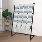 10 Tier Metal Scarf Organizer Holder, Freestanding Scarf Rack, Scarf Holder Organizer for Commercial Clothing Retail Store Towel Rack Ties Belt Pants Hanging (Black, 39.37 * 15.75 * 57.09in)