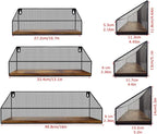 Schliersee Floating Shelves Wall Mounted Mesh Storage Shelf Set for Bathroom, Bedroom, Kitchen, Living Room, Office, 3 Packs