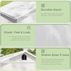 Patiowell 4' x 4' Outdoor Storage Shed with Floor, Plastic Shed Outside Resin Tool Shed with Window and Lockable Door for Backyard Garden Patio Lawn, Light Gray