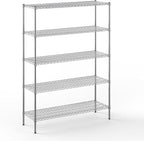 18" Deep x 54" Wide x 74" Height Wire Shelving Kit | 5-Tier | NSF Commercial Storage Rack Unit