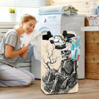 Gothic Skeleton Laundry Basket for College Dorm,50L Collapsible Portable Laundry Hamper Storage Basket for Toys Clothes Organizer