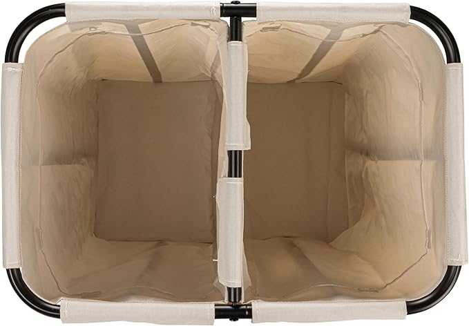 Household Essentials 2-Bag Rolling Laundry Sorter, Natural